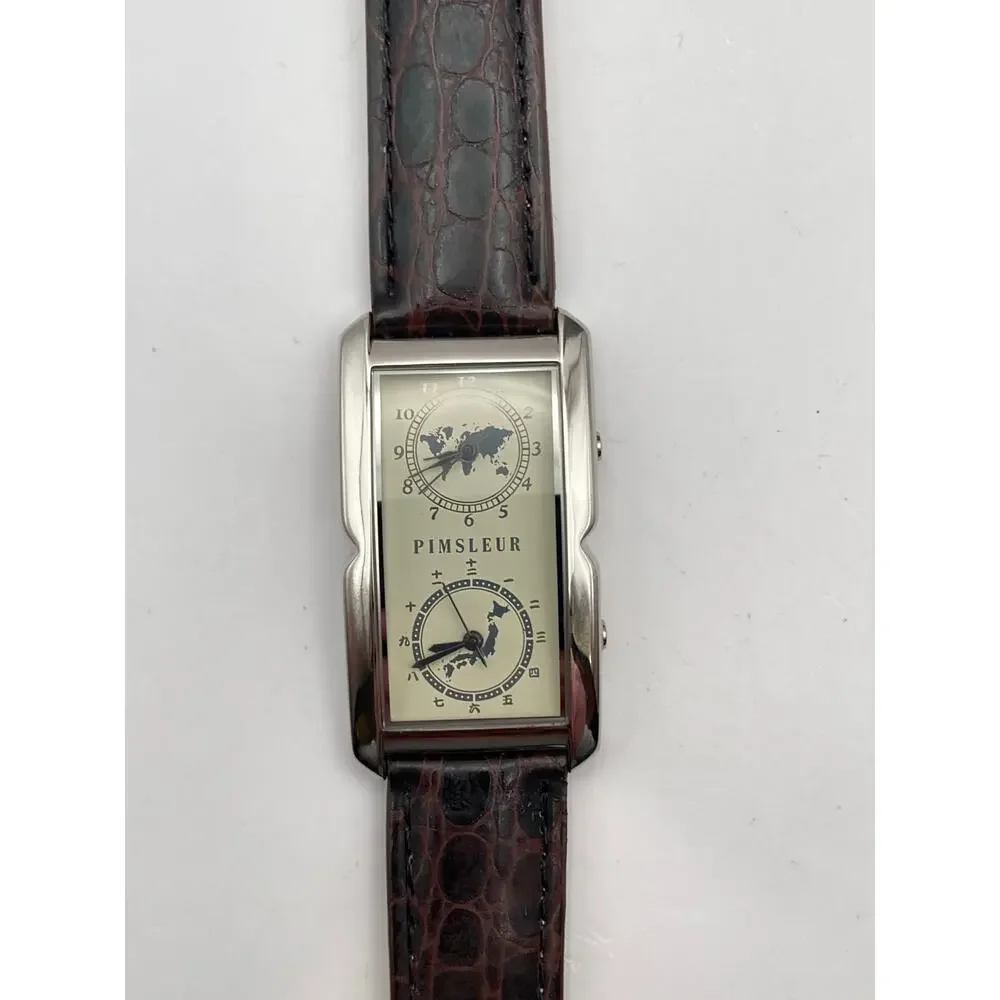 Dual Time PIMSLEUR Men's Watch 25mm - New Batteries - Adjustable Band - Picture 7 of 11